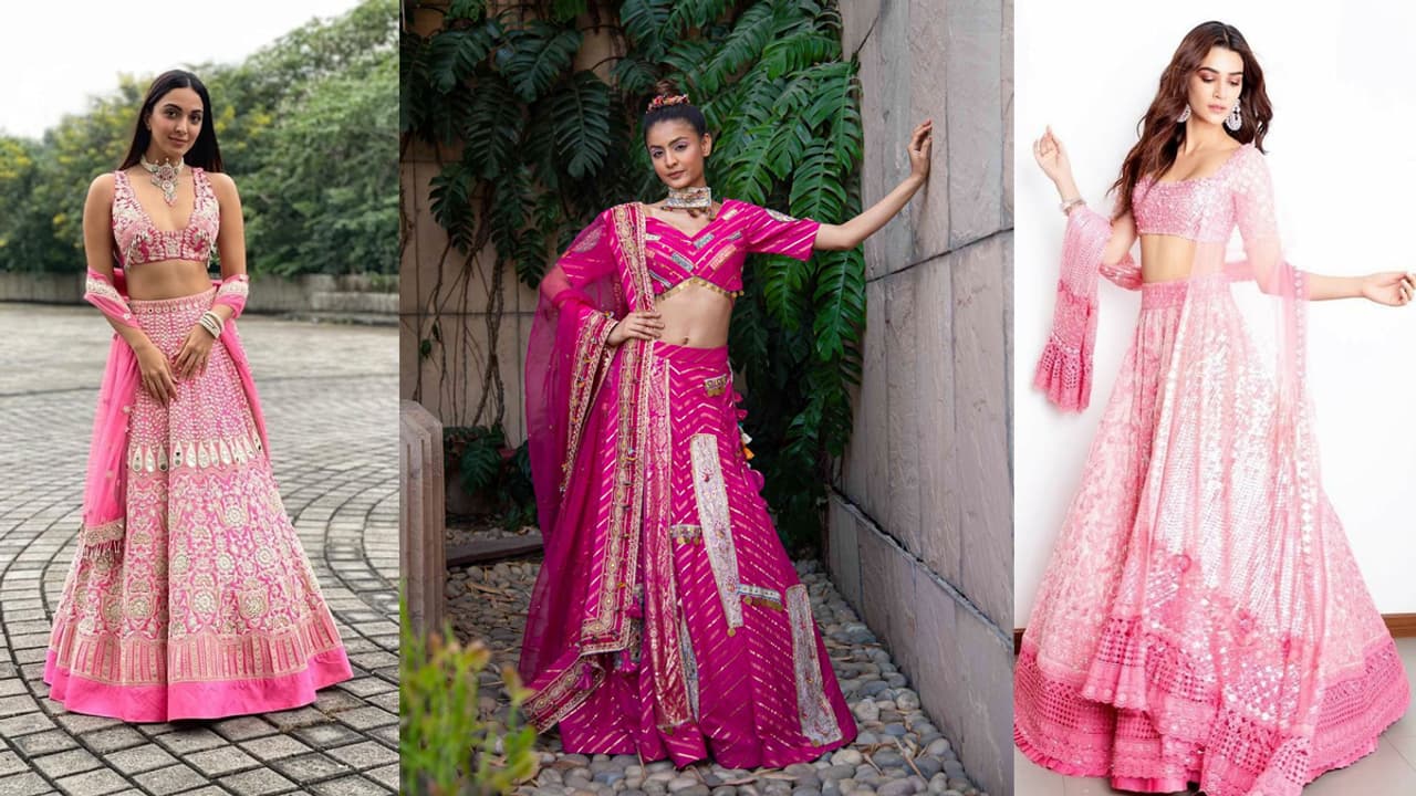 गुलाबी लहंगे में लगे गुलाब सी खूबसूरत गुलाबी लहंगे में लगे गुलाब सी खूबसूरत