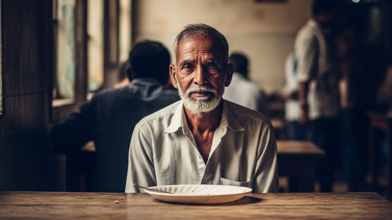 టిఫిన్ కోసం హోట‌ల్‌కు వ‌చ్చిన వృద్ధుడు