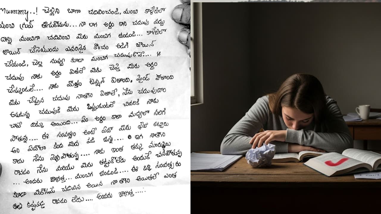 విద్యార్థుల మాన‌సివ ఆవేద‌న‌కు అద్దం ప‌డుతోన్న ఘ‌ట‌న