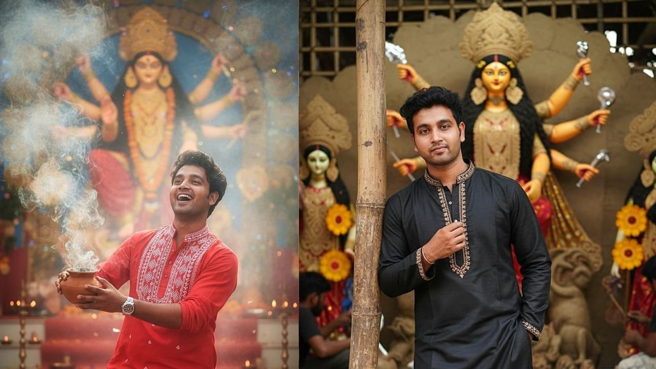 దుర్గాపూజ లుక్స్ కోసం మెన్స్ AI ప్రాంప్ట్స్