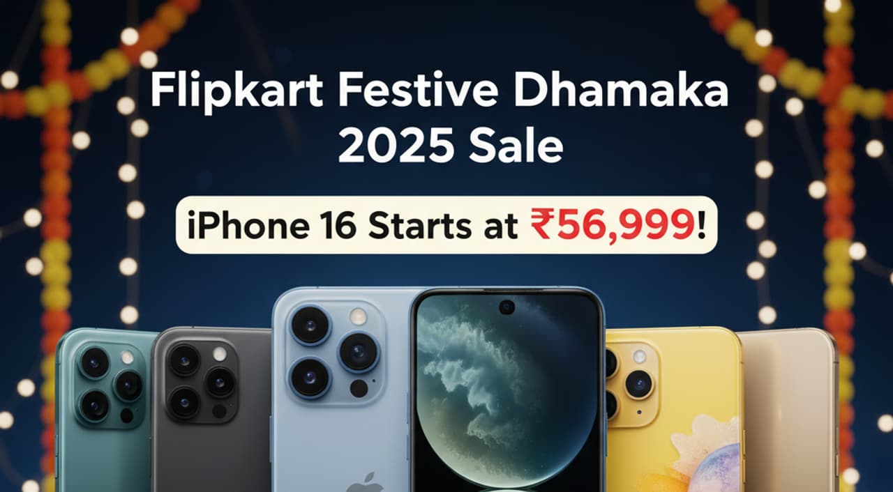 Flipkart Festive Dhamaka 2025 தீபாவளி ஷாப்பிங் ஆரம்பம்: Flipkart இன் 'ஃபெஸ்டிவ் தமாக்கா' விற்பனை! Flipkart Festive Dhamaka 2025 தீபாவளி ஷாப்பிங் ஆரம்பம்: Flipkart இன் 'ஃபெஸ்டிவ் தமாக்கா' விற்பனை!