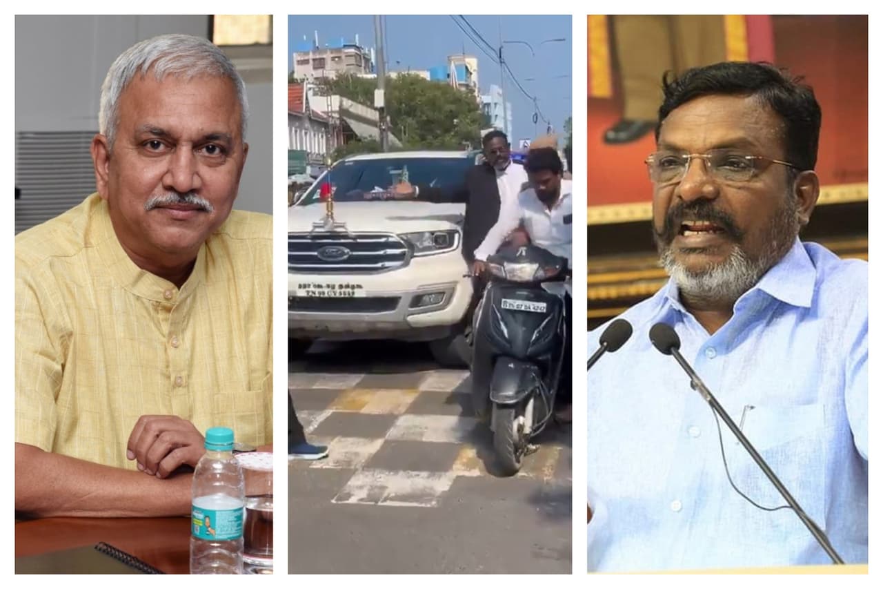 வழக்கறிஞர் மீது மோதிய திருமாவின் கார்