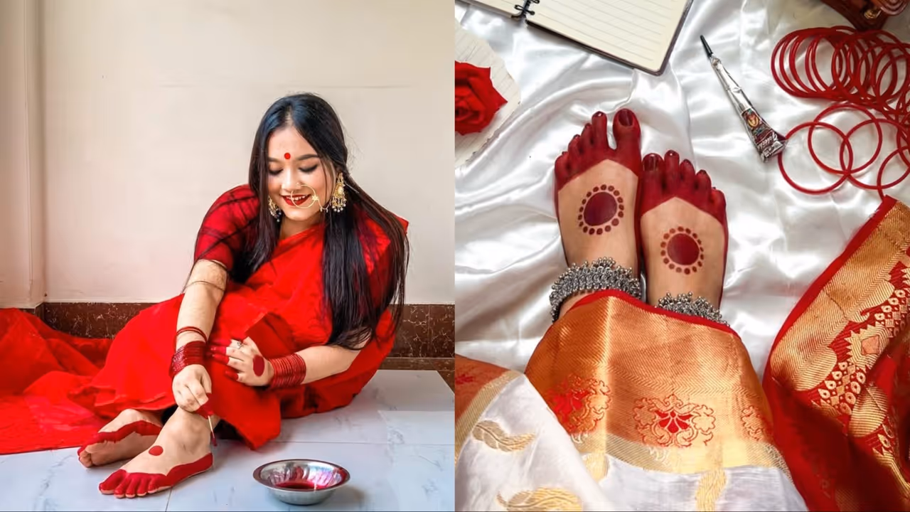 करवा चौथ पर लगाएं आलता की नई डिजाइन