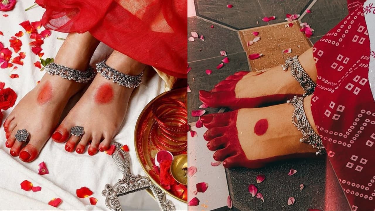 करवा चौथ 2025 के लिए देखें पायल डिजाइन