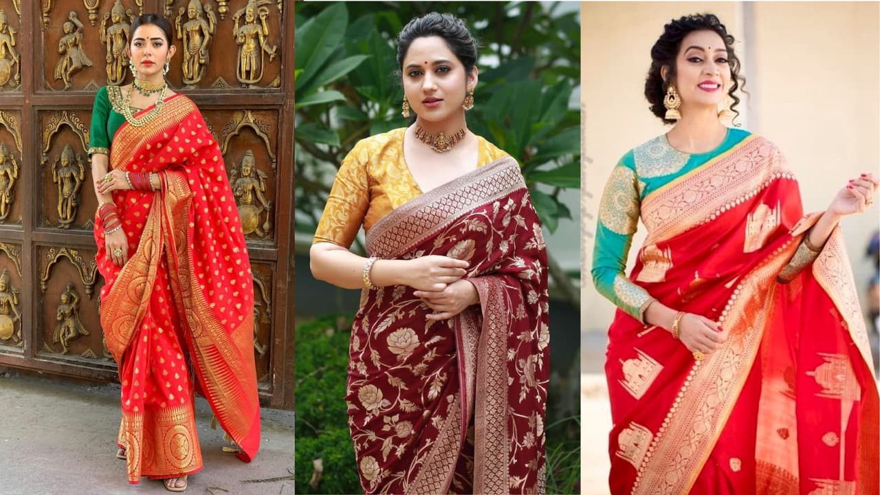 लाल साड़ी के साथ कैसा ब्लाउज पहनें ?
