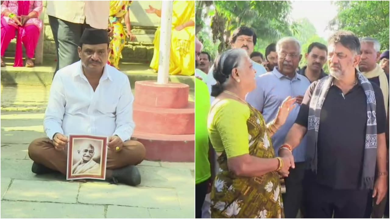 ಮುನಿರತ್ನ ಡಿಕೆಶಿ ಕರಿ ಟೋಪಿ ವಿವಾದ ಮುನಿರತ್ನ ಡಿಕೆಶಿ ಕರಿ ಟೋಪಿ ವಿವಾದ