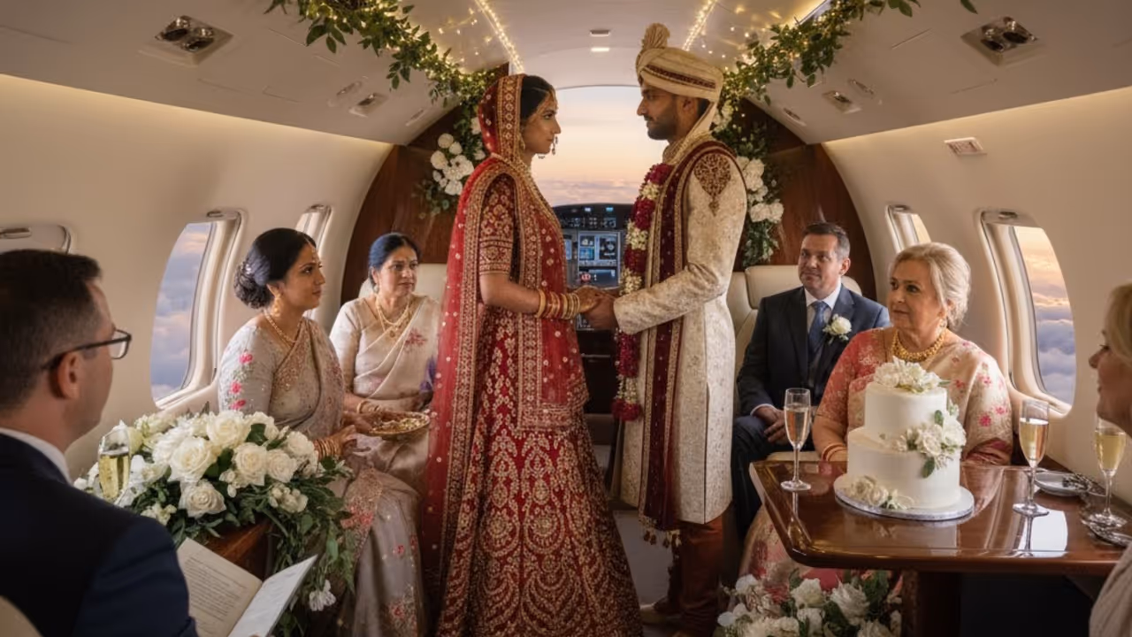 ప్రైవేట్ జెట్‌లో వివాహం