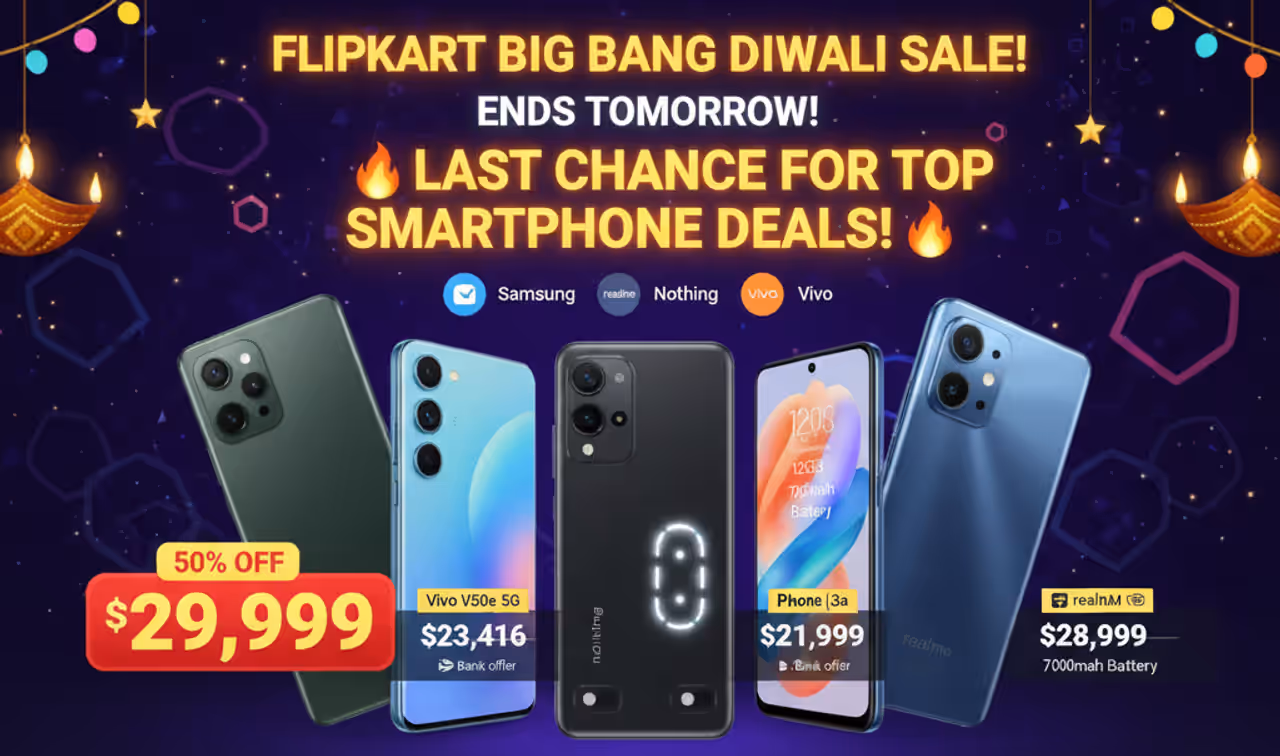 Diwali Sale ends ஃப்ளிப்கார்ட்டில் அதிரடி தள்ளுபடி!