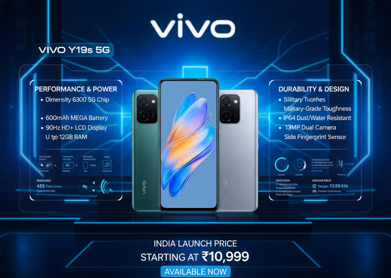 vivo Y19s 5G மிலிட்டரி கிரேடு உறுதி + பெரிய பேட்டரி