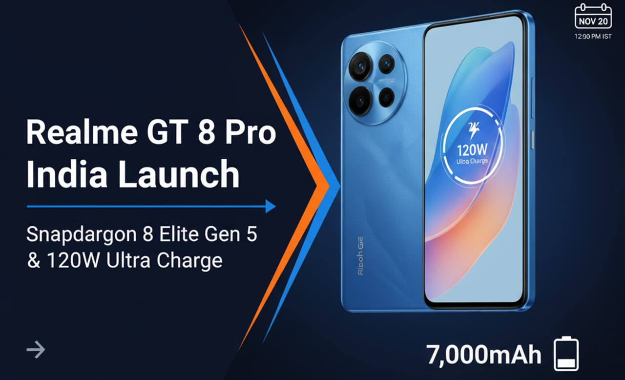 Realme GT 8 Pro இந்தியாவின் எதிர்பார்ப்பு: வெளியீட்டுத் தேதி உறுதி! Realme GT 8 Pro இந்தியாவின் எதிர்பார்ப்பு: வெளியீட்டுத் தேதி உறுதி!