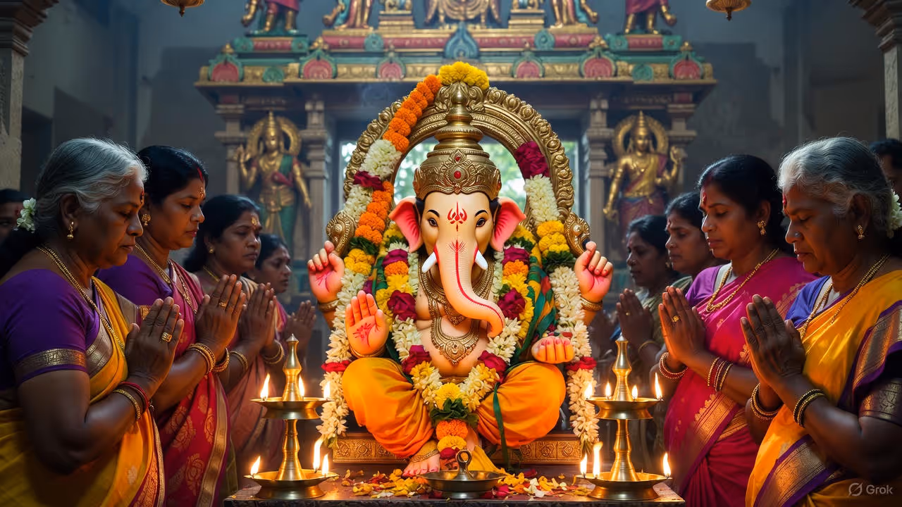 விக்னங்களை நீக்கும் வல்லமையால் அவர் விக்னேஸ்வரர் விக்னங்களை நீக்கும் வல்லமையால் அவர் விக்னேஸ்வரர்