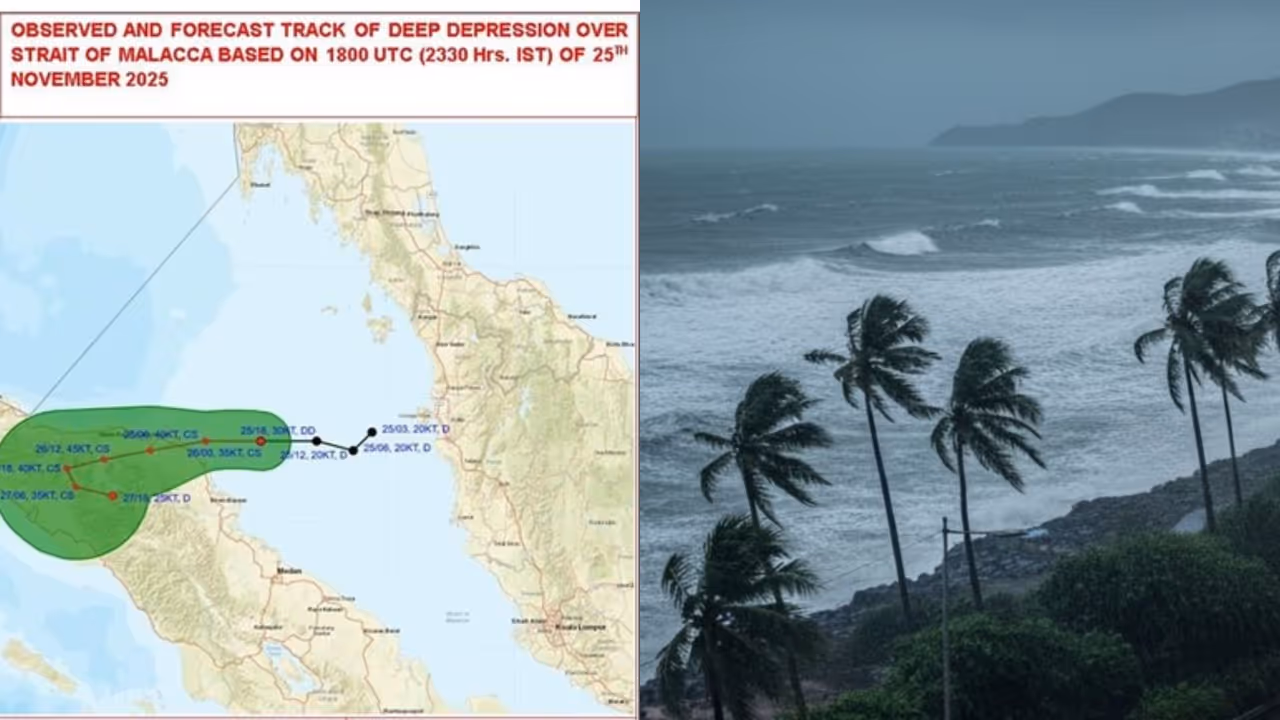 మలక్కా జలసంధి వద్ద వాయుగుండం తీవ్రత