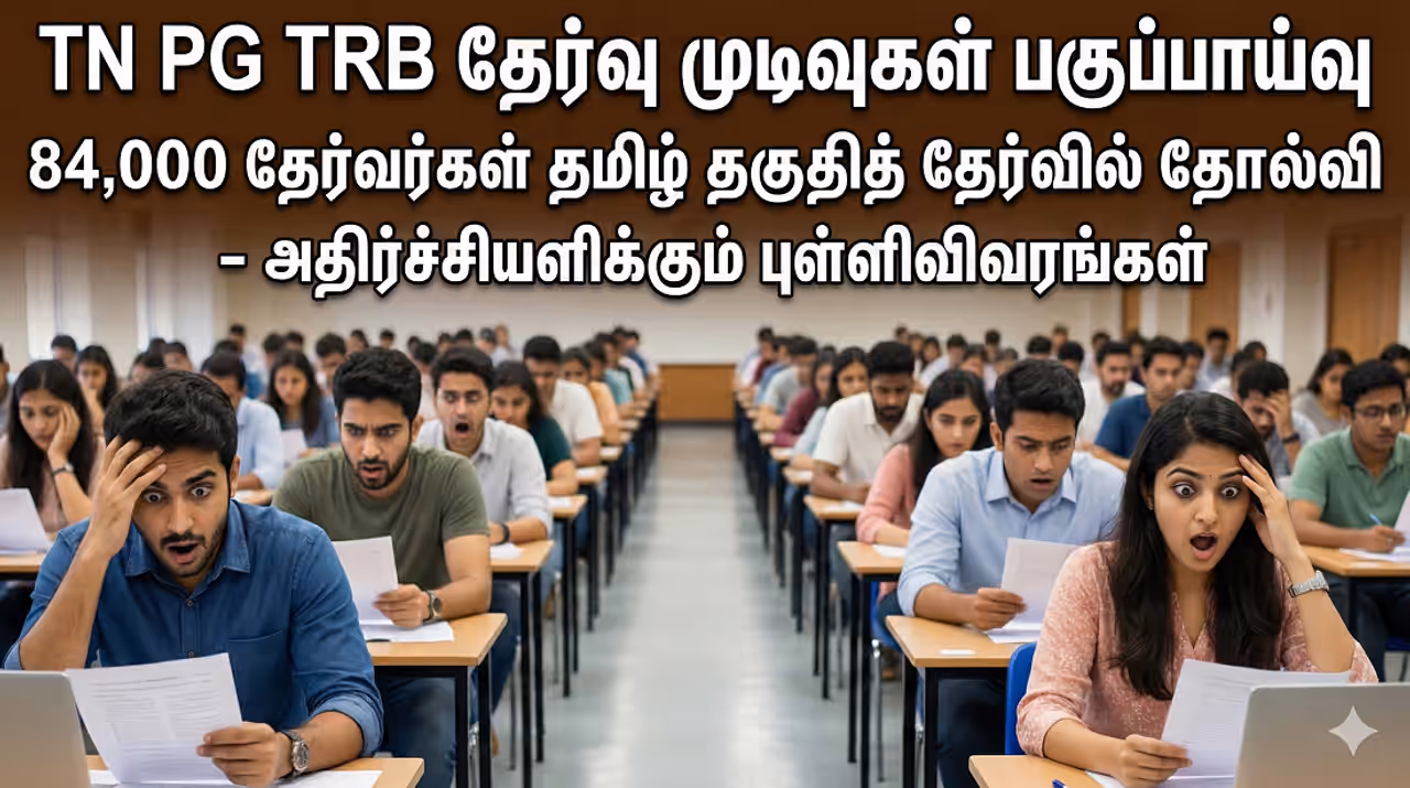 PG TRB மேஜர் பாடத்தில் 'சதம்'.. ஆனால் தமிழில் 'பூஜ்யம்'? பி.ஜி டி.ஆர்.பி முடிவுகள் சொல்லும் அதிர்ச்சி பாடம்!