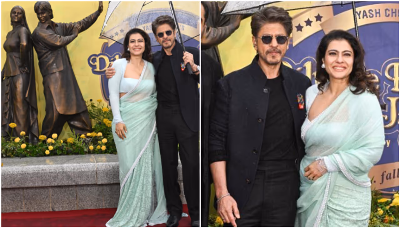 SRK and Kajol Unveil DDLJ Statue in London