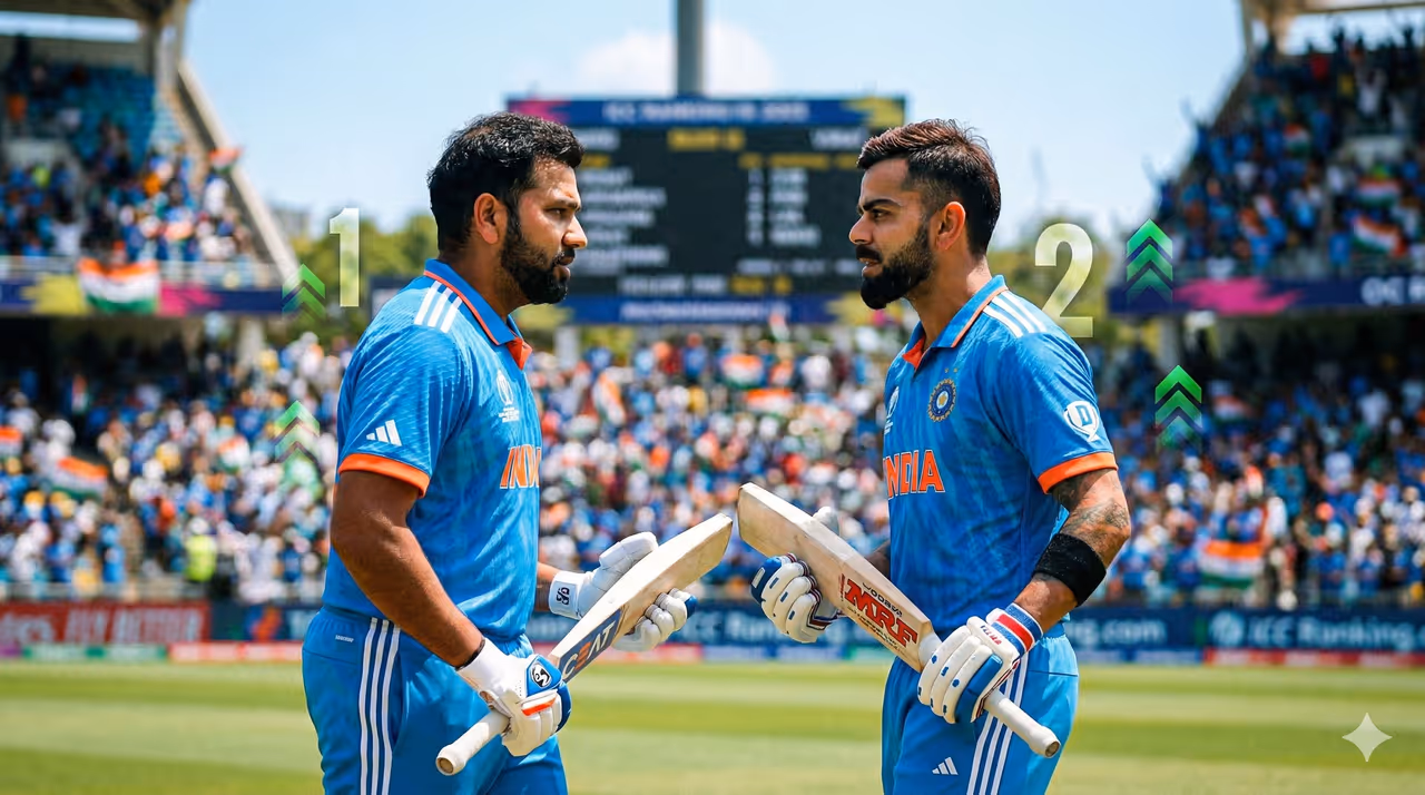 ఐసీసీ ర్యాంకింగ్స్లో టీమిండియా జోరు.. నెంబర్ 1 కోసం రోహిత్, కోహ్లీ ఫైట్ ఐసీసీ ర్యాంకింగ్స్లో టీమిండియా జోరు.. నెంబర్ 1 కోసం రోహిత్, కోహ్లీ ఫైట్