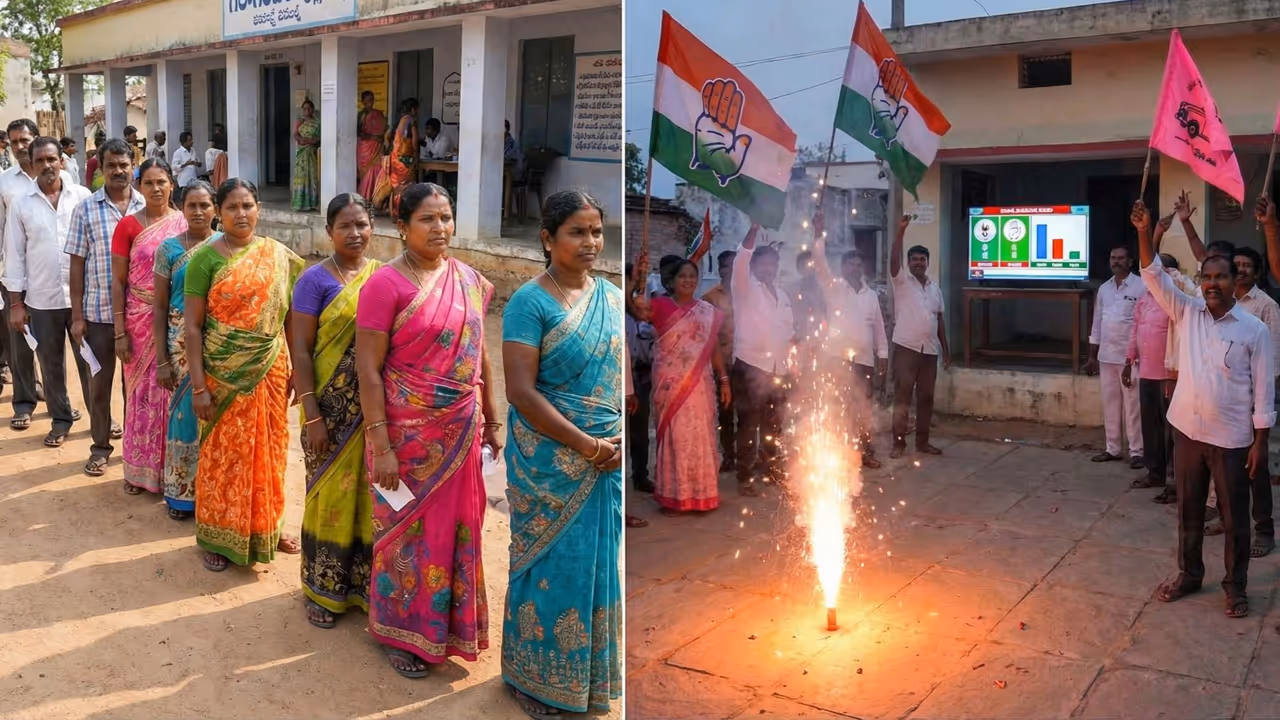 భారీ పోలింగ్తో ప్రారంభమైన తెలంగాణ తొలి విడత పంచాయతీ ఎన్నికలు భారీ పోలింగ్తో ప్రారంభమైన తెలంగాణ తొలి విడత పంచాయతీ ఎన్నికలు