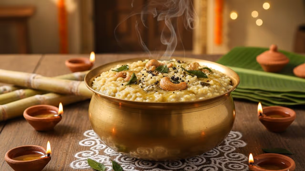 Temple Style Sakkarai Pongal Recipe Temple Style Sakkarai Pongal Recipe