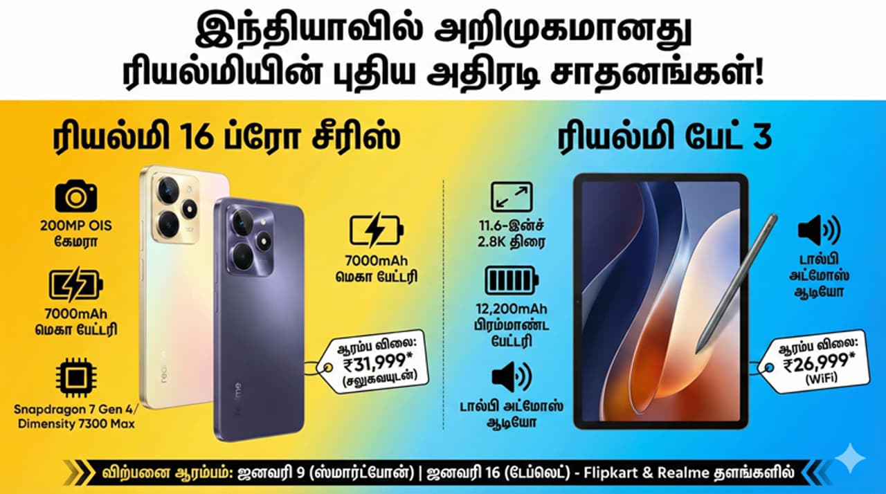 Realme 16 Pro இந்தியாவில் களமிறங்கிய ரியல்மி படை Realme 16 Pro இந்தியாவில் களமிறங்கிய ரியல்மி படை