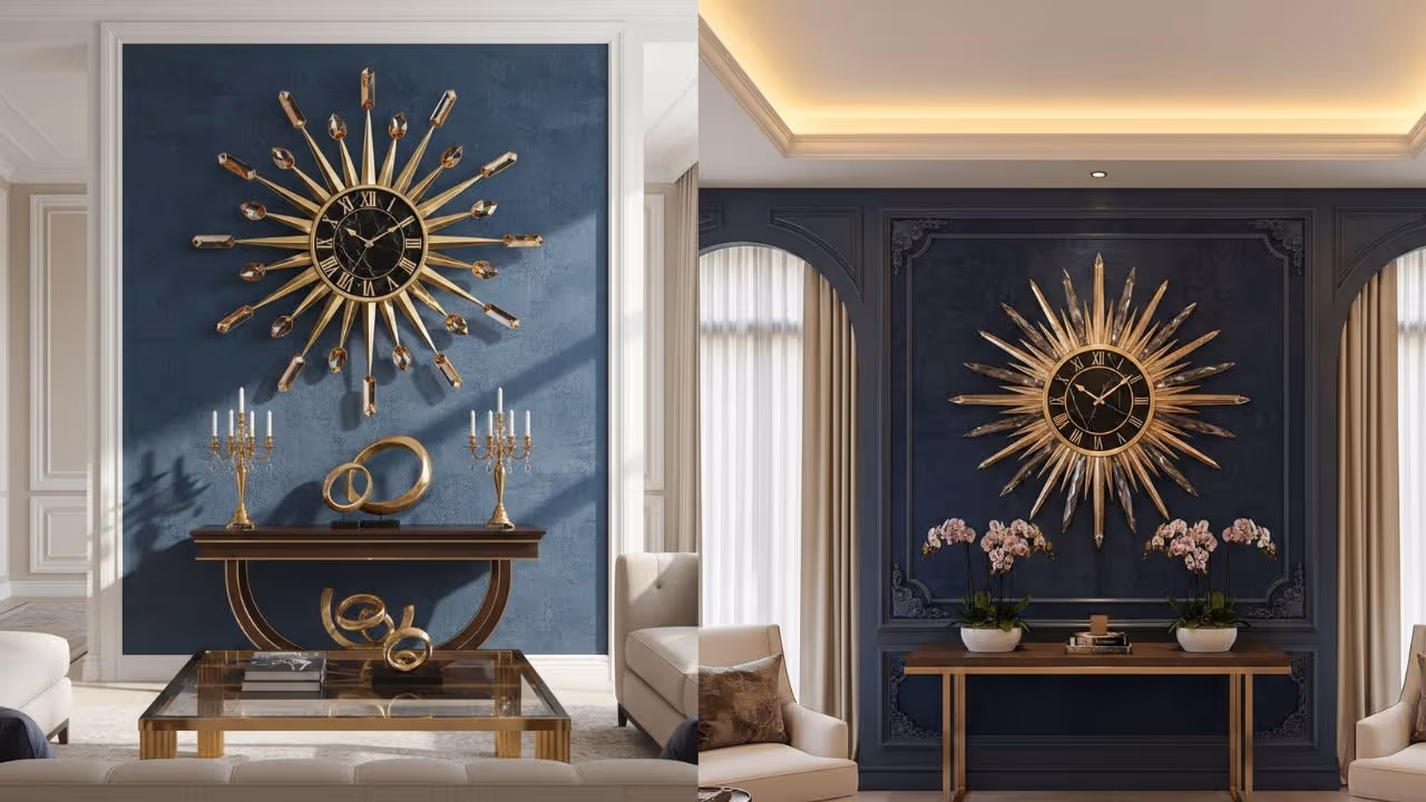घराच्या सजावटीमध्ये वॉल क्लॉक घराच्या सजावटीमध्ये वॉल क्लॉक