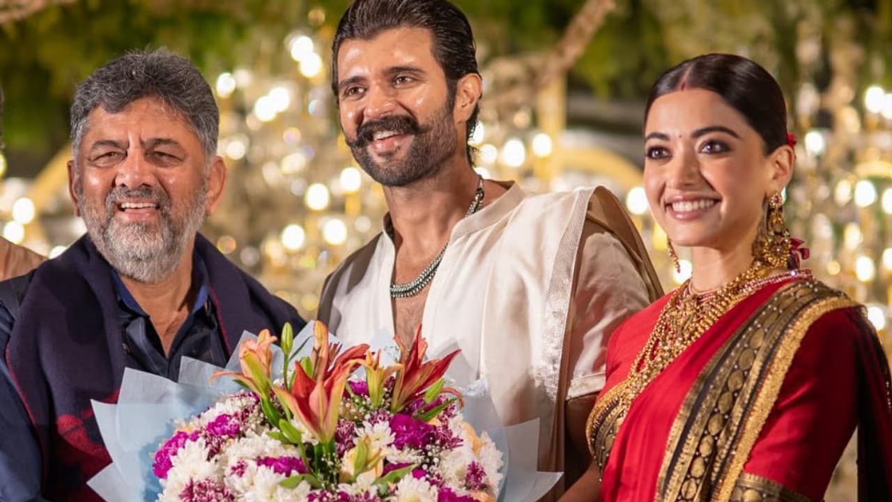 DK Shivakumar Attends Vijay Deverakonda Rashmika Mandanna's Reception DK Shivakumar Attends Vijay Deverakonda Rashmika Mandanna's Reception