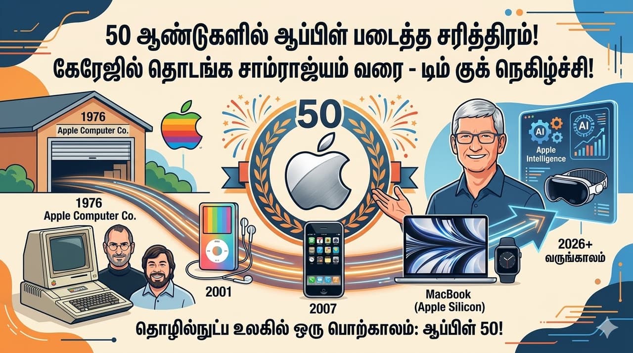 Apple தொழில்நுட்ப உலகில் ஒரு பொற்காலம்: ஆப்பிள் 50! Apple தொழில்நுட்ப உலகில் ஒரு பொற்காலம்: ஆப்பிள் 50!
