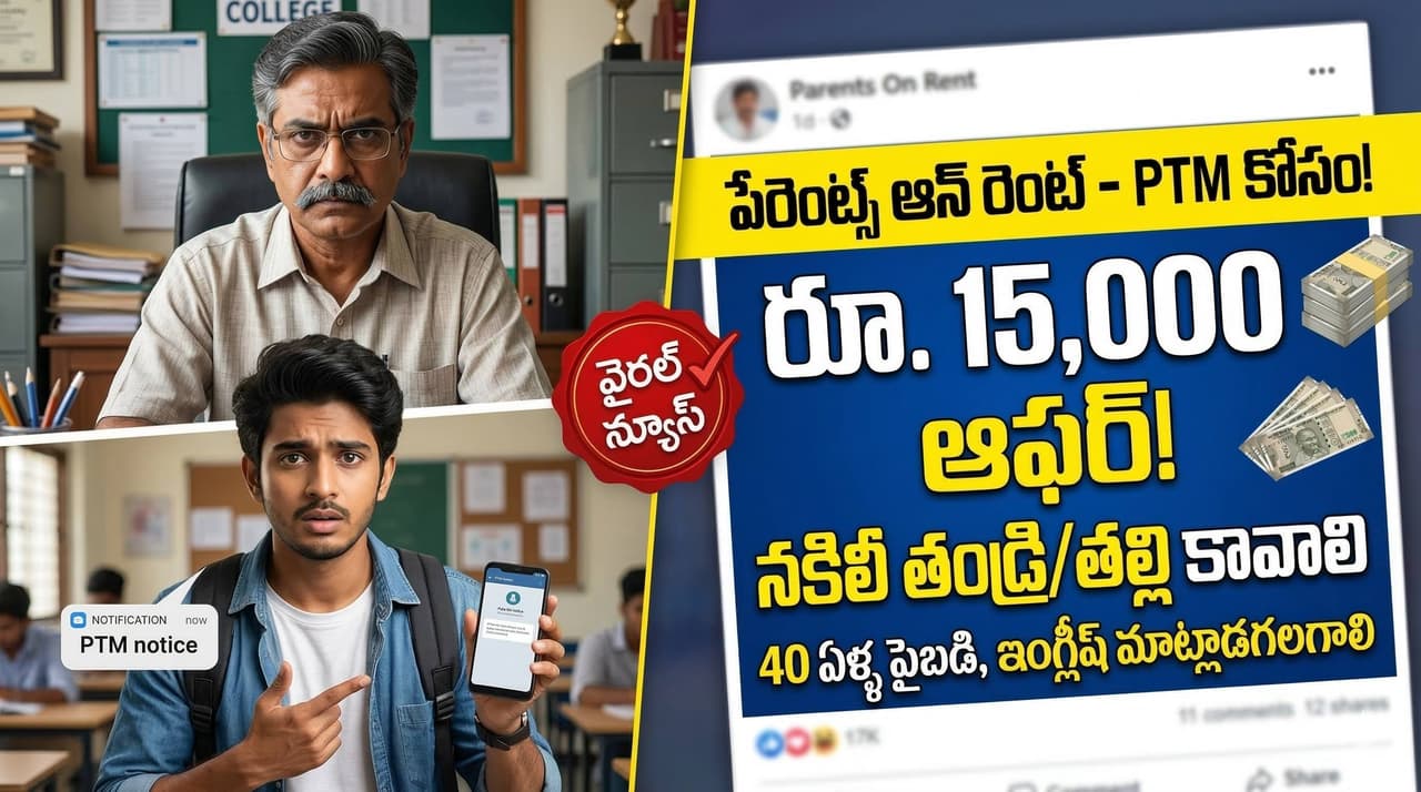 అమ్మనాన్నగా నటిస్తే 15 వేలు ఇస్తా! బెంగళూరు స్టూడెంట్ బంపర్ ఆఫర్ అమ్మనాన్నగా నటిస్తే 15 వేలు ఇస్తా! బెంగళూరు స్టూడెంట్ బంపర్ ఆఫర్