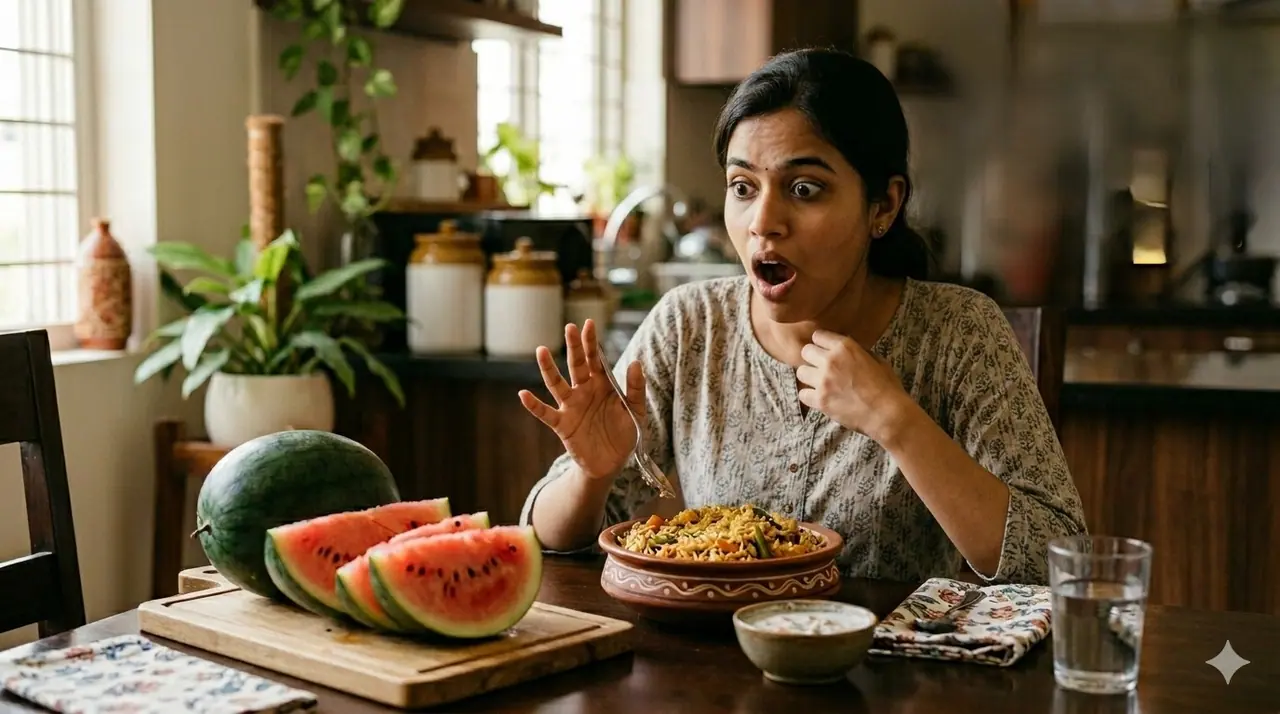 బిర్యానీ తర్వాత పుచ్చకాయ తింటే డేంజరా? బిర్యానీ తర్వాత పుచ్చకాయ తింటే డేంజరా?