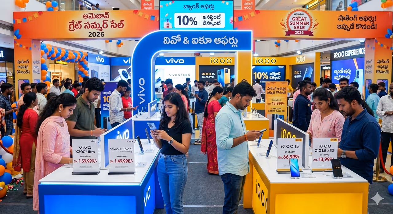 అమెజాన్ సమ్మర్ సేల్ 2026.. స్మార్ట్ఫోన్ ప్రియులకు పండగే అమెజాన్ సమ్మర్ సేల్ 2026.. స్మార్ట్ఫోన్ ప్రియులకు పండగే