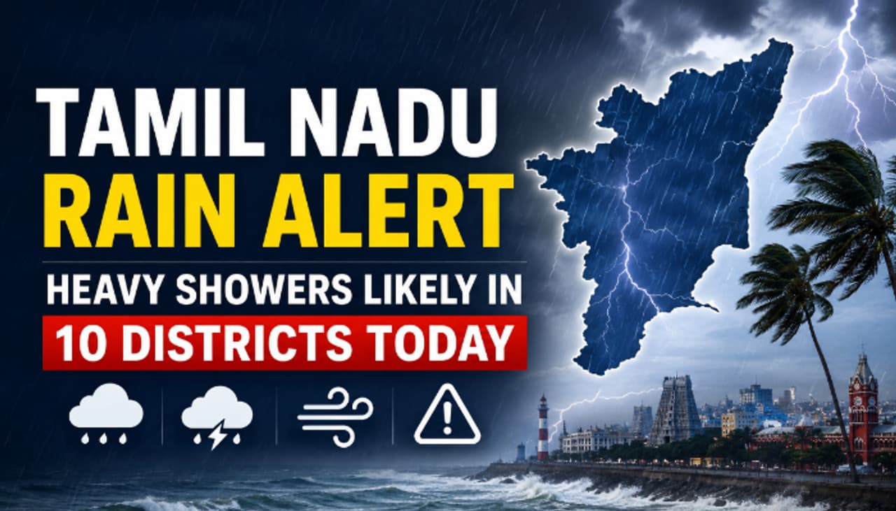Heavy Rain and Thunderstorm Alert Across Tamil Nadu Heavy Rain and Thunderstorm Alert Across Tamil Nadu