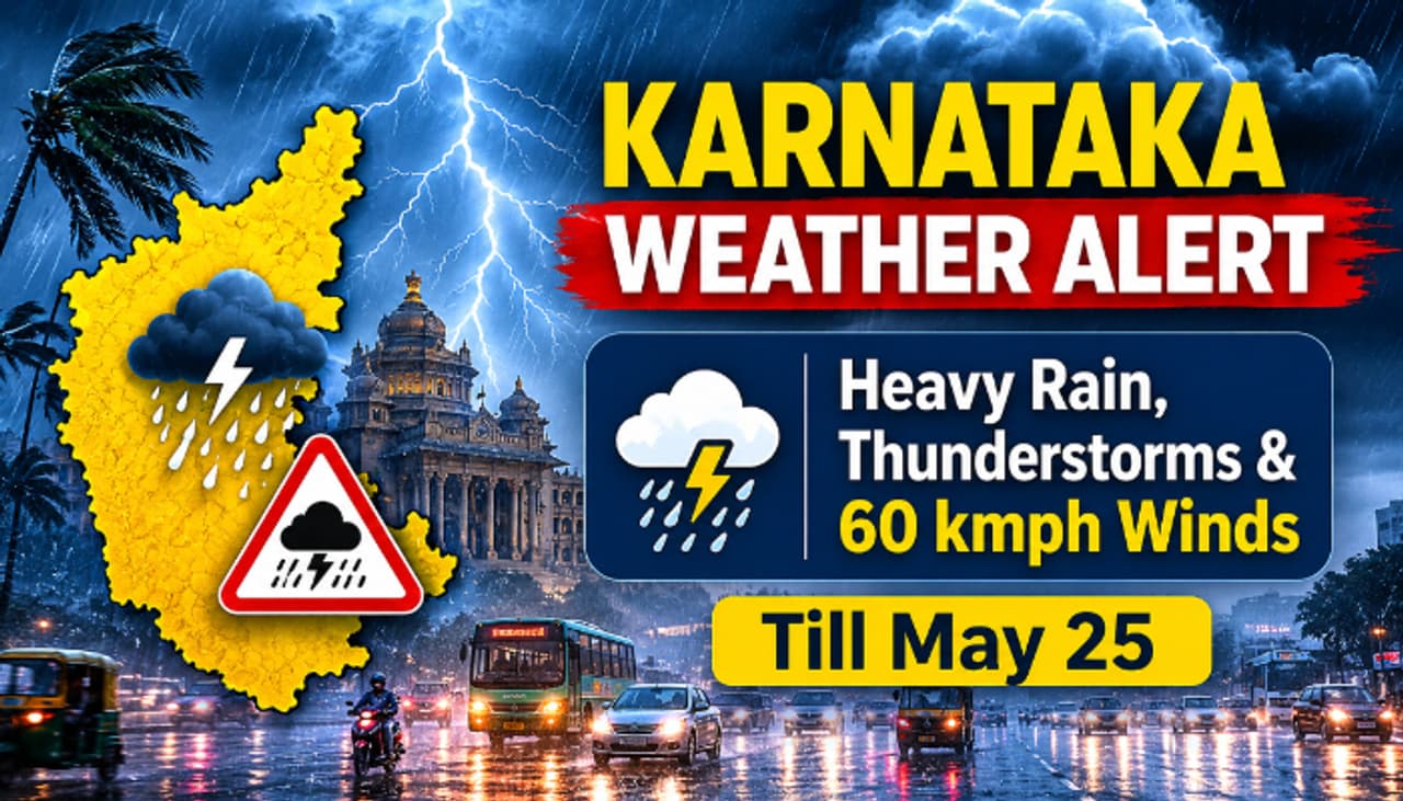 Heavy Rain and Strong Wind Alert Across Karnataka Heavy Rain and Strong Wind Alert Across Karnataka