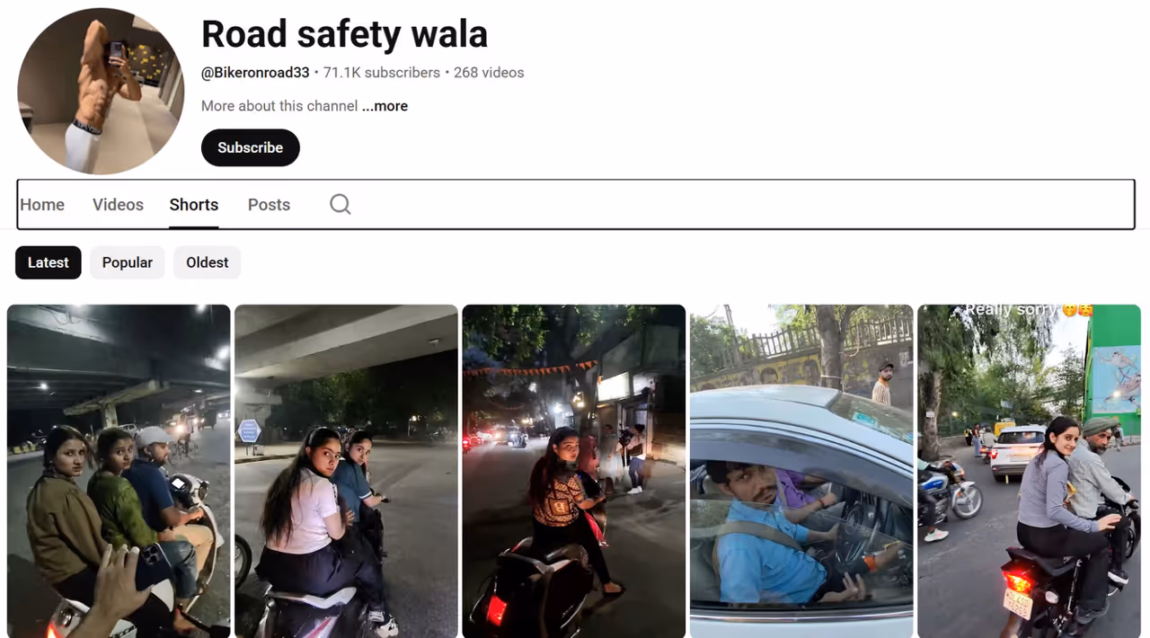 Influencer slammed for allegedly crashing into scooties and bikes for online content Influencer slammed for allegedly crashing into scooties and bikes for online content