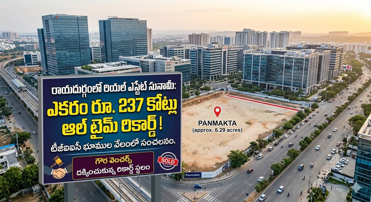 రాయదుర్గంలో రియల్ ఎస్టేట్ బ్లాక్బస్టర్.. ఊహలకందని రేటు రాయదుర్గంలో రియల్ ఎస్టేట్ బ్లాక్బస్టర్.. ఊహలకందని రేటు