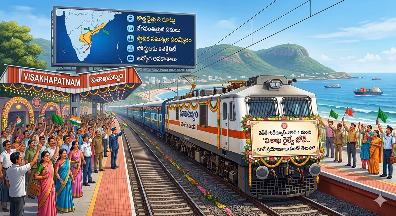 వైజాగ్ రైల్వే జోన్ వచ్చేసింది.. జూన్ 1 నుంచి ఏపీ రైల్వే రేంజ్ మారబోతోంది వైజాగ్ రైల్వే జోన్ వచ్చేసింది.. జూన్ 1 నుంచి ఏపీ రైల్వే రేంజ్ మారబోతోంది