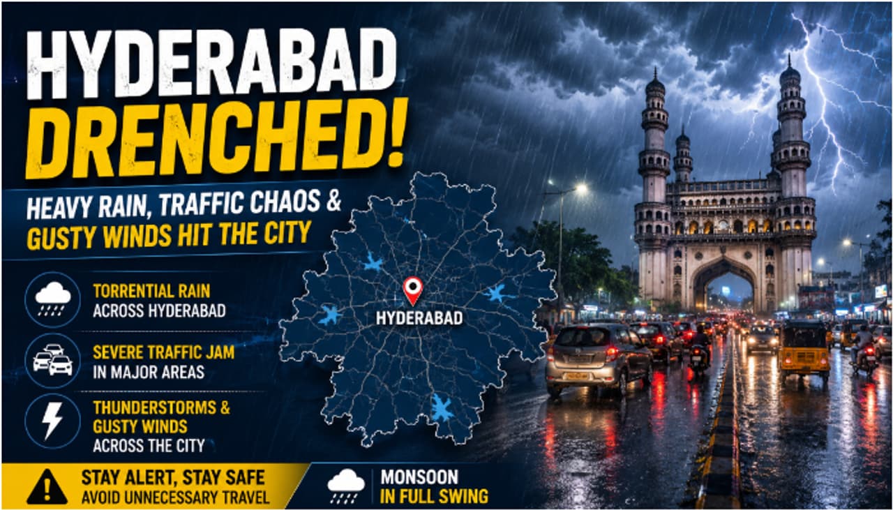 IMD Issues Heavy Rain Alert for Telangana IMD Issues Heavy Rain Alert for Telangana