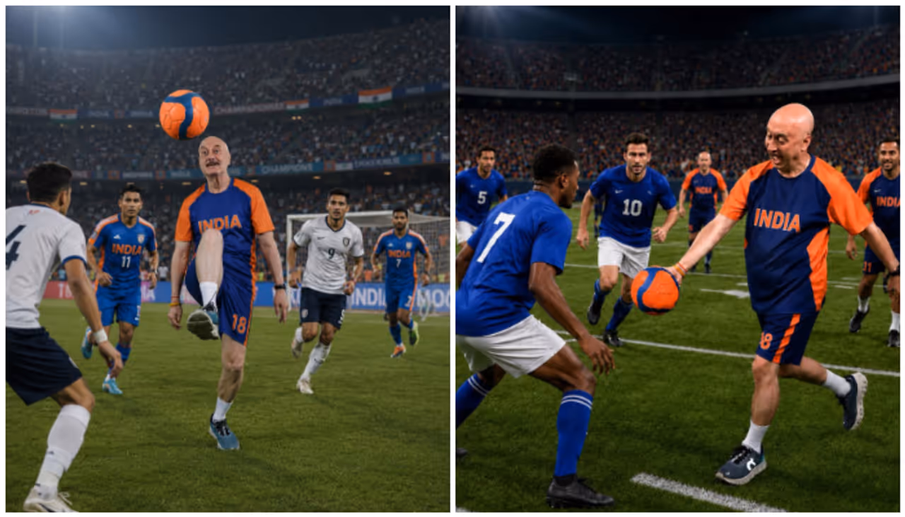 Anupam Kher Turns Footballer Anupam Kher Turns Footballer