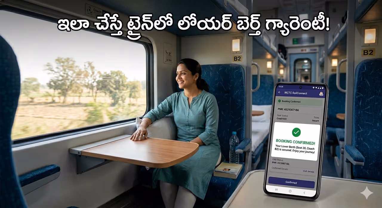రైలు ప్రయాణికులకు గుడ్ న్యూస్.. ఇకపై లోయర్ బెర్త్ కన్ఫర్మ్ రైలు ప్రయాణికులకు గుడ్ న్యూస్.. ఇకపై లోయర్ బెర్త్ కన్ఫర్మ్