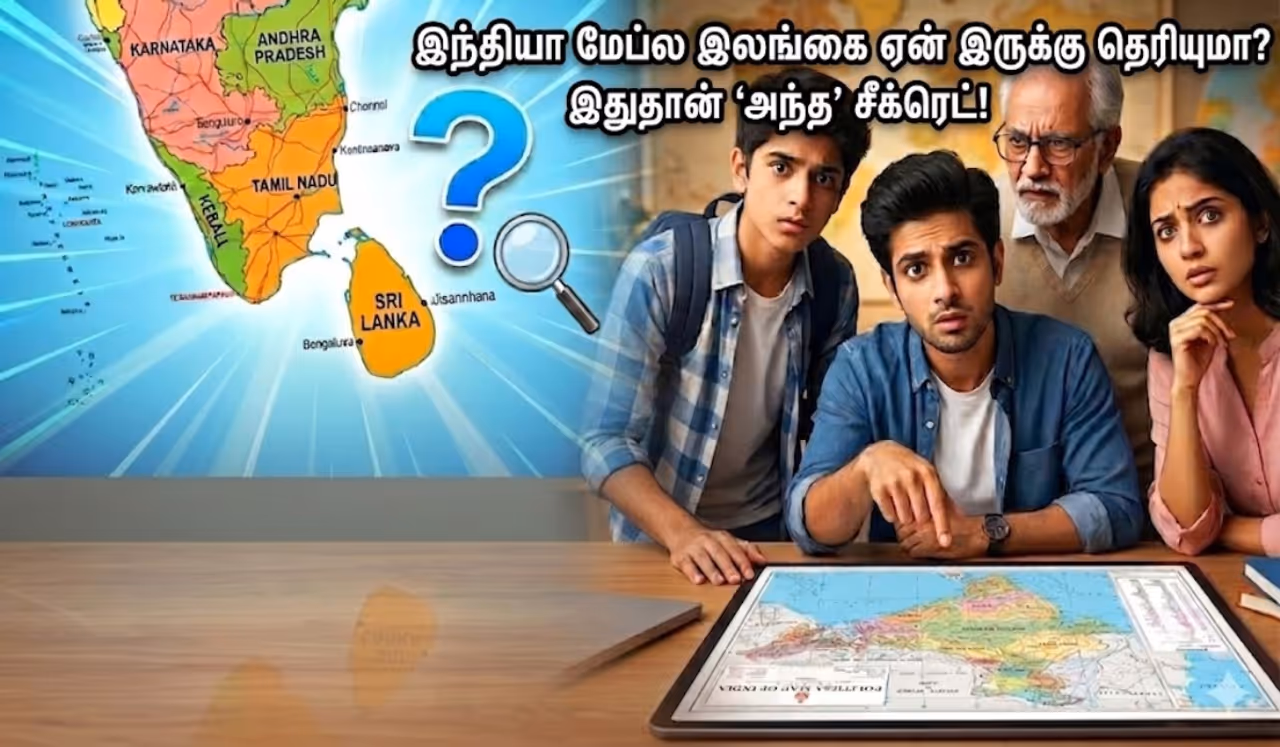 இந்தியா மேப்பில் இலங்கை இருப்பதற்கான காரணங்கள் என்ன? இந்தியா மேப்பில் இலங்கை இருப்பதற்கான காரணங்கள் என்ன?