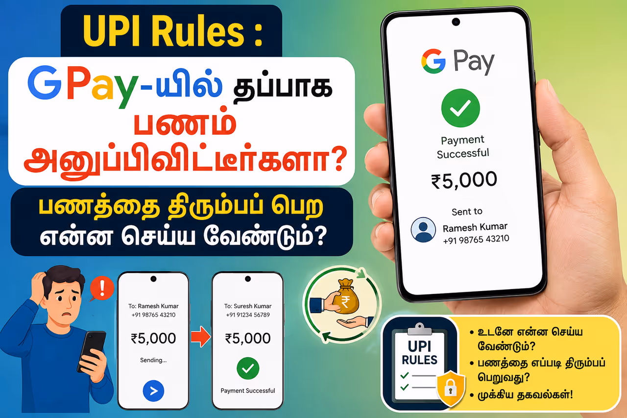 UPI ல் தவறான பேமெண்ட் செய்துவிட்டீர்களா? UPI ல் தவறான பேமெண்ட் செய்துவிட்டீர்களா?