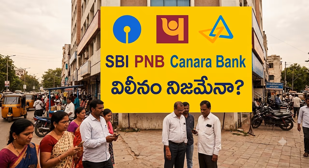 SBI, PNB, Canara Bank Merger : మూడు పెద్ద బ్యాంకుల విలీనం నిజమేనా? PIB సంచలన ప్రకటన! SBI, PNB, Canara Bank Merger : మూడు పెద్ద బ్యాంకుల విలీనం నిజమేనా? PIB సంచలన ప్రకటన!