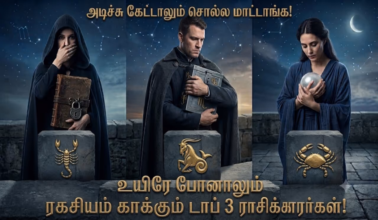 உயிரே போனாலும் ரகசியம் காக்கும் டாப் 3 ராசிக்காரர்கள் உயிரே போனாலும் ரகசியம் காக்கும் டாப் 3 ராசிக்காரர்கள்