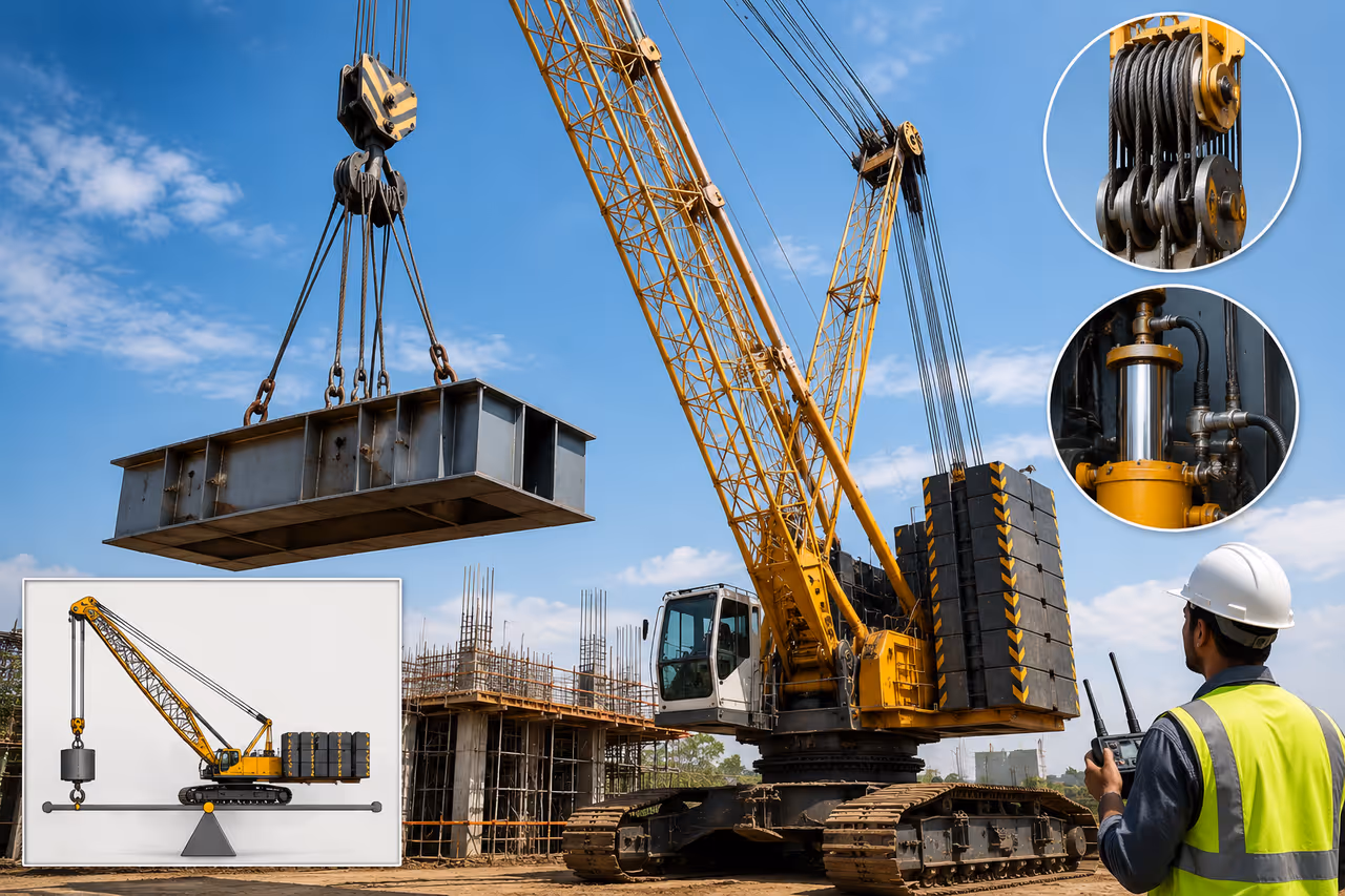 How cranes lift hundreds of tons without falling How cranes lift hundreds of tons without falling
