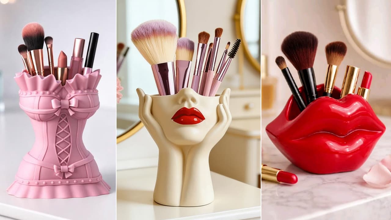 Makeup Brush Stand: मेकअप ब्रश होल्डर स्टैंड, कम स्पेस के लिए 10 फैंसी ऑर्गनाइजर Makeup Brush Stand: मेकअप ब्रश होल्डर स्टैंड, कम स्पेस के लिए 10 फैंसी ऑर्गनाइजर