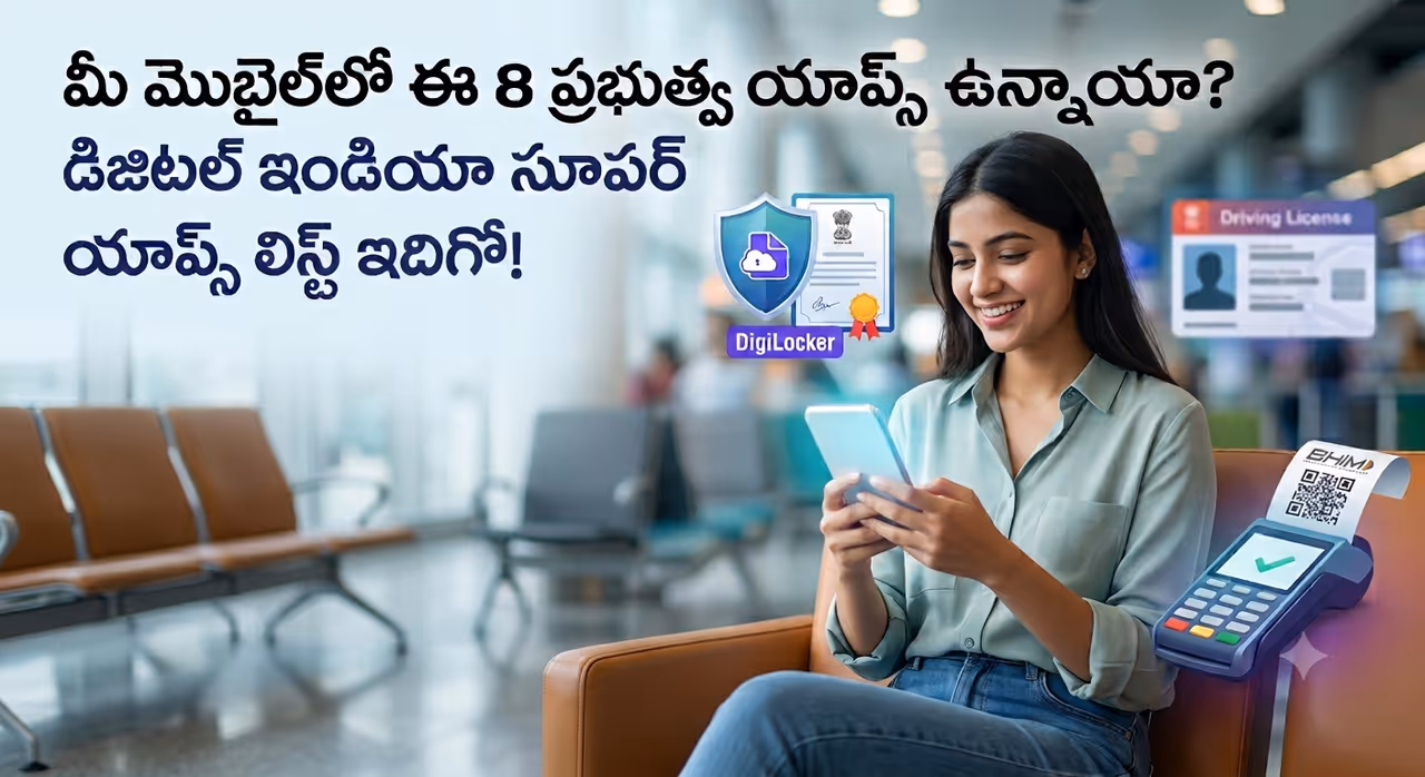 మీ మొబైల్లో ఈ 8 ప్రభుత్వ యాప్స్ ఉన్నాయా? డిజిటల్ ఇండియా సూపర్ యాప్స్ లిస్ట్ ఇదే మీ మొబైల్లో ఈ 8 ప్రభుత్వ యాప్స్ ఉన్నాయా? డిజిటల్ ఇండియా సూపర్ యాప్స్ లిస్ట్ ఇదే