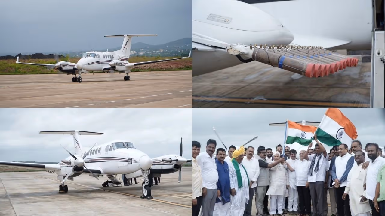 ಮೋಡ ಬಿತ್ತನೆಯ ವಿಶೇಷ ವಿಮಾನಕ್ಕೆ ಚಾಲನೆ ಮೋಡ ಬಿತ್ತನೆಯ ವಿಶೇಷ ವಿಮಾನಕ್ಕೆ ಚಾಲನೆ