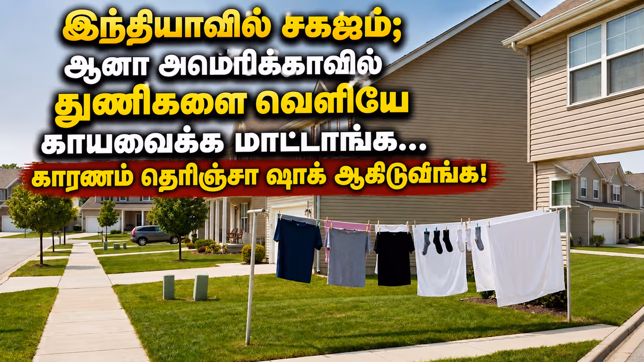 அமெரிக்காவில் துணி காயவைப்பதில் உள்ள சிக்கல் அமெரிக்காவில் துணி காயவைப்பதில் உள்ள சிக்கல்