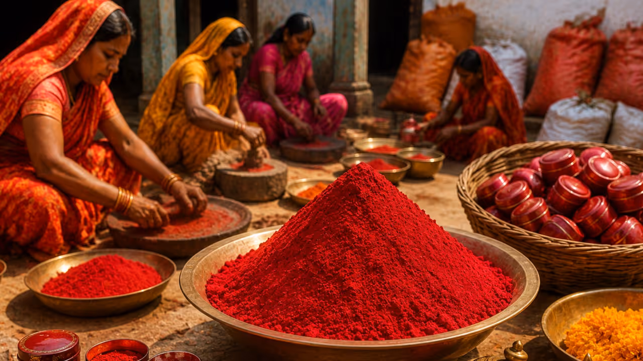 Kaim Village in Maharashtra is The Kumkum Capital of India Kaim Village in Maharashtra is The Kumkum Capital of India