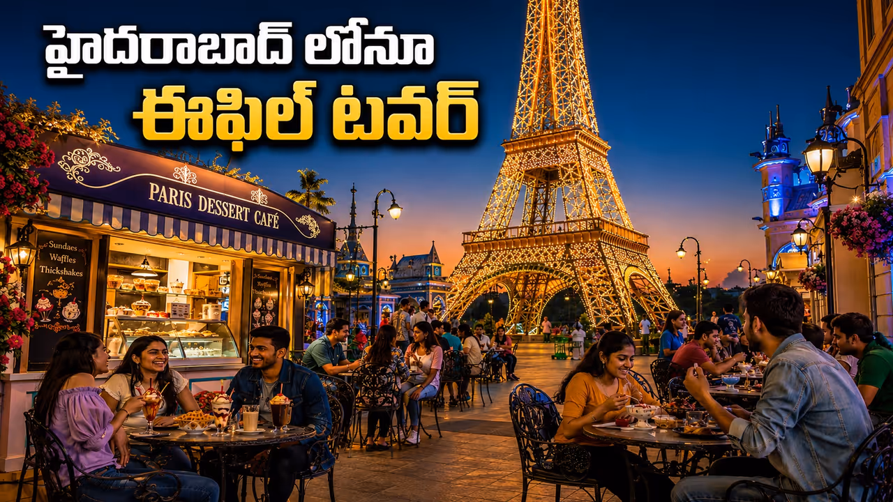 ప్యారిస్ వెళ్లక్కర్లేదు.. హైదరాబాద్లోనే వెలిసిన ఈఫిల్ టవర్ ప్యారిస్ వెళ్లక్కర్లేదు.. హైదరాబాద్లోనే వెలిసిన ఈఫిల్ టవర్