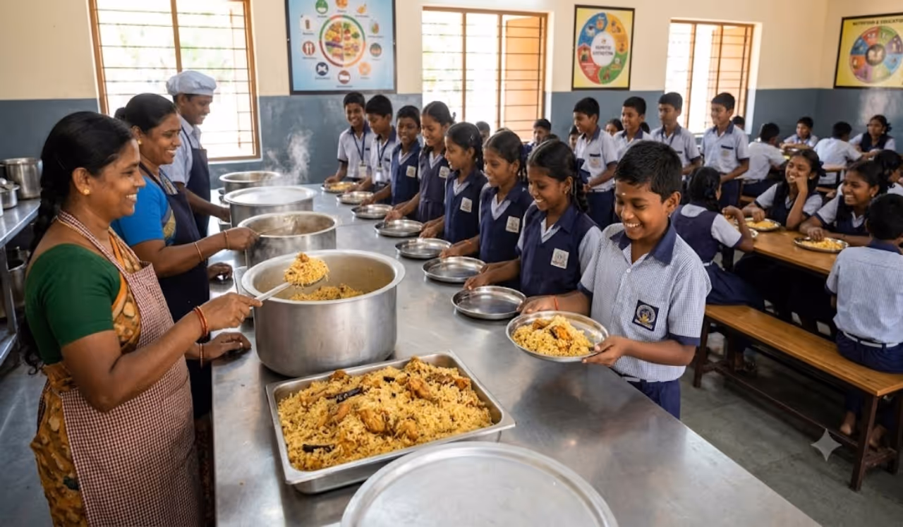 பள்ளிகளில் சுடச்சுட பிரியாணி? பள்ளிகளில் சுடச்சுட பிரியாணி?