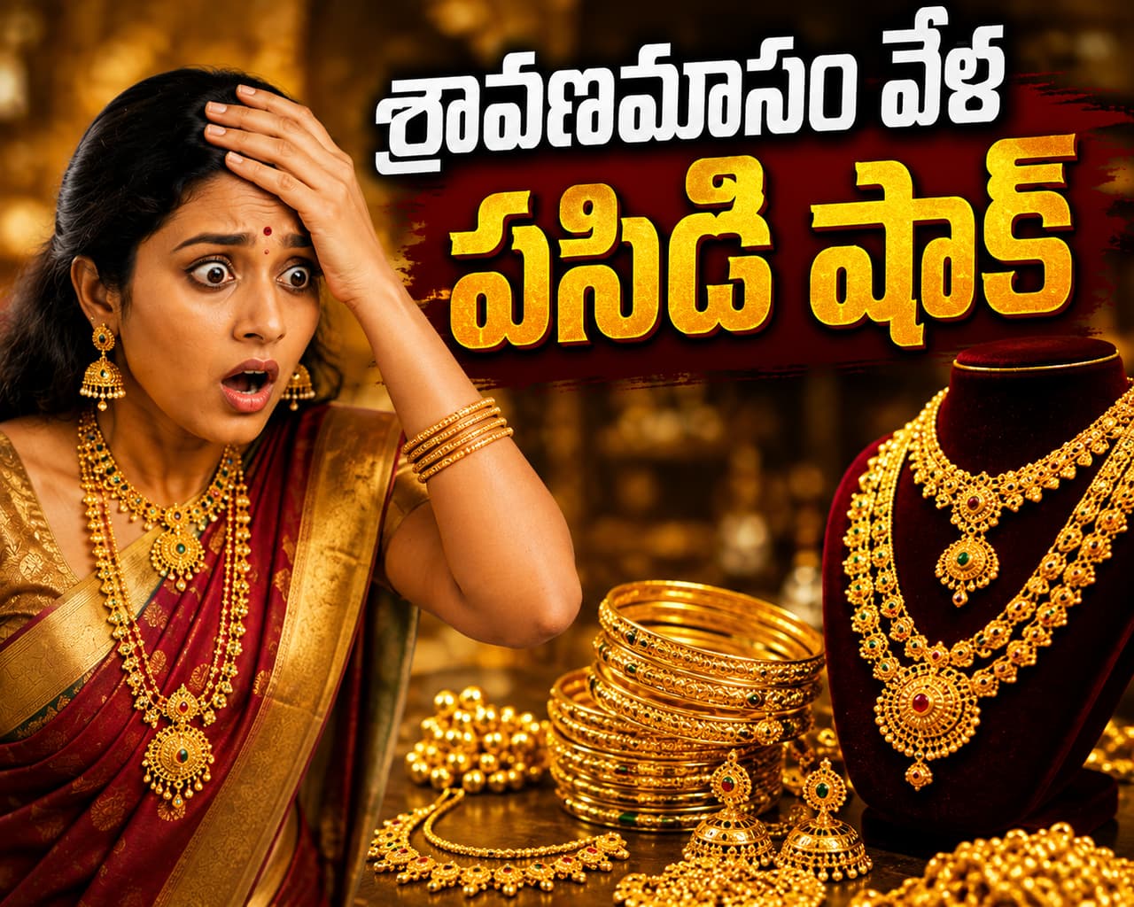 శ్రావణమాసం వేళ పసిడి షాక్.. శ్రావణమాసం వేళ పసిడి షాక్..