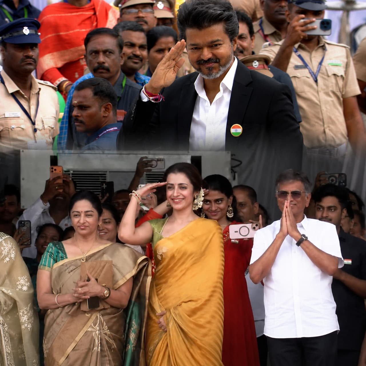 Trisha Salute to CM Joseph Vijay Trisha Salute to CM Joseph Vijay